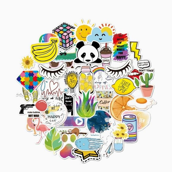 50 Stickers | No Repeats | GLoss Finish | Reusable | Waterproof | Brand New - Picture 5 of 9